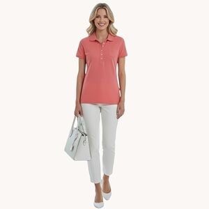 GAP Y2K Women's Coral Pink Polo Cotton Shirt